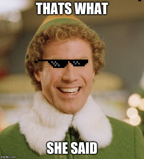 Buddy The Elf | THATS WHAT; SHE SAID | image tagged in memes,buddy the elf | made w/ Imgflip meme maker