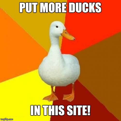 Tech Impaired Duck Meme | PUT MORE DUCKS IN THIS SITE! | image tagged in memes,tech impaired duck | made w/ Imgflip meme maker