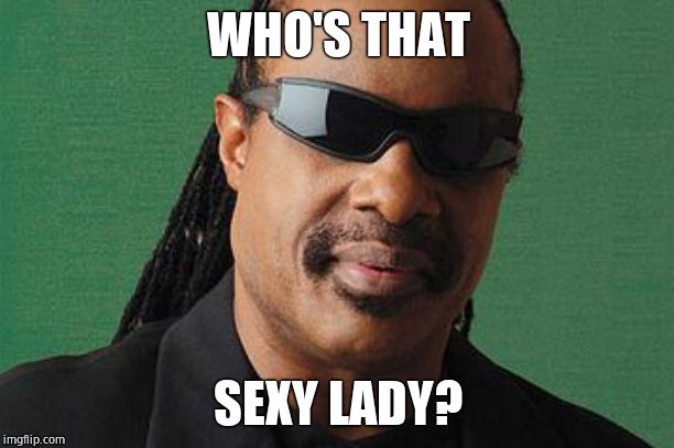 Stevie Wonder-I Got U | WHO'S THAT SEXY LADY? | image tagged in stevie wonder-i got u | made w/ Imgflip meme maker