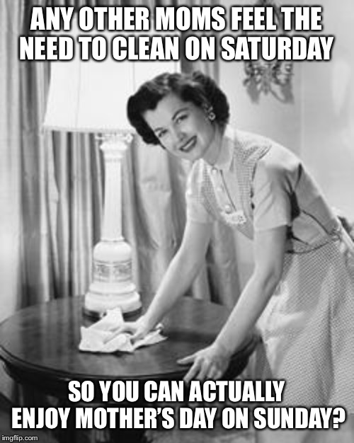 Ducking hate cleaning  | ANY OTHER MOMS FEEL THE NEED TO CLEAN ON SATURDAY; SO YOU CAN ACTUALLY ENJOY MOTHER’S DAY ON SUNDAY? | image tagged in ducking hate cleaning | made w/ Imgflip meme maker