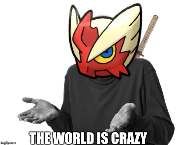 I guess I'll (Blaze the Blaziken) | THE WORLD IS CRAZY | image tagged in i guess i'll blaze the blaziken | made w/ Imgflip meme maker