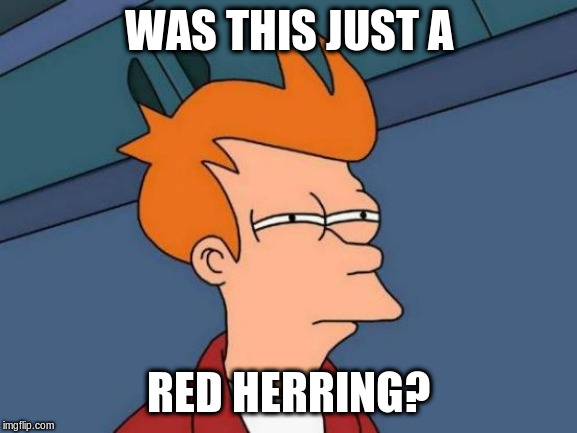 Futurama Fry Meme | WAS THIS JUST A RED HERRING? | image tagged in memes,futurama fry | made w/ Imgflip meme maker
