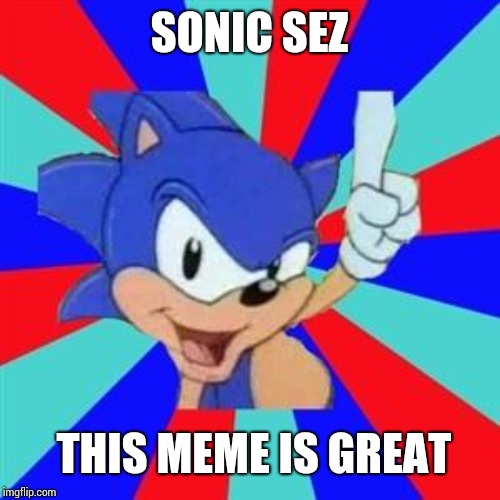 Sonic sez | SONIC SEZ; THIS MEME IS GREAT | image tagged in sonic sez | made w/ Imgflip meme maker
