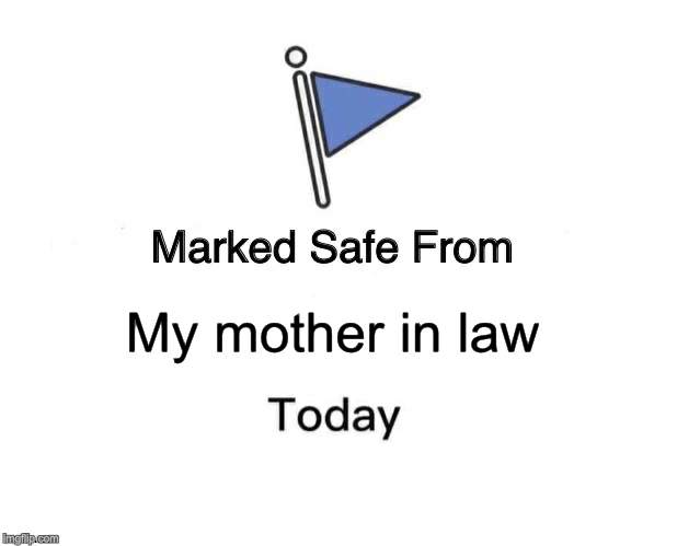 Marked Safe From Meme | My mother in law | image tagged in memes,marked safe from | made w/ Imgflip meme maker