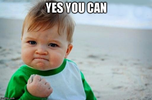 Yes Baby | YES YOU CAN | image tagged in yes baby | made w/ Imgflip meme maker