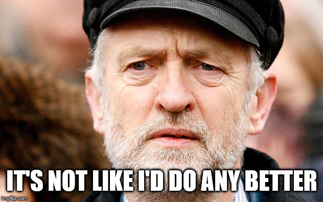 Jeremy Corbyn | IT'S NOT LIKE I'D DO ANY BETTER | image tagged in jeremy corbyn | made w/ Imgflip meme maker