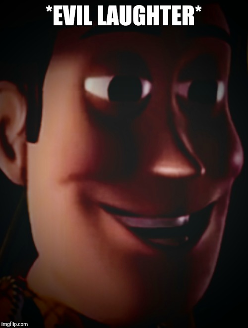 Freaky staring woody | *EVIL LAUGHTER* | image tagged in freaky staring woody | made w/ Imgflip meme maker