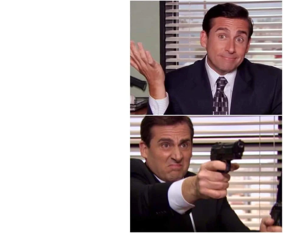 High Quality Michael Scott GUN Blank Meme Template