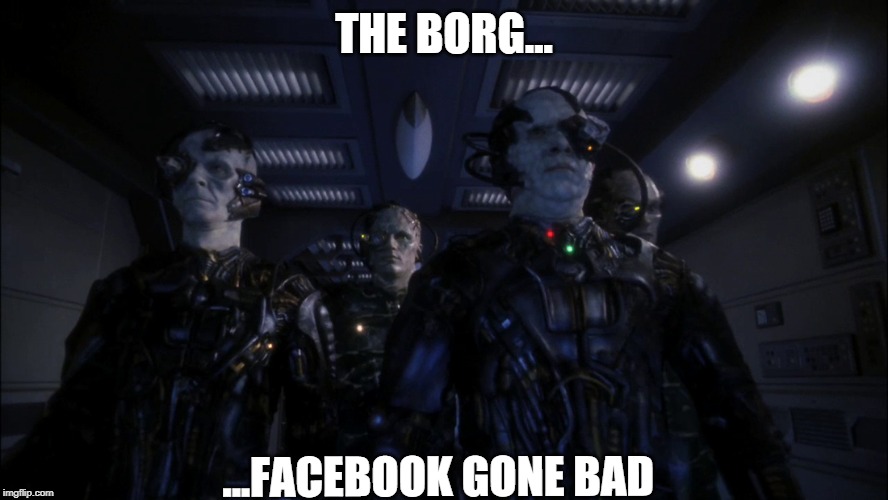 Borg | THE BORG... ...FACEBOOK GONE BAD | image tagged in borg | made w/ Imgflip meme maker