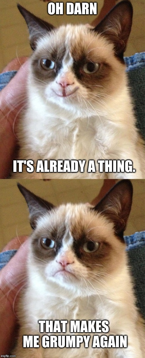 OH DARN IT'S ALREADY A THING. THAT MAKES ME GRUMPY AGAIN | made w/ Imgflip meme maker
