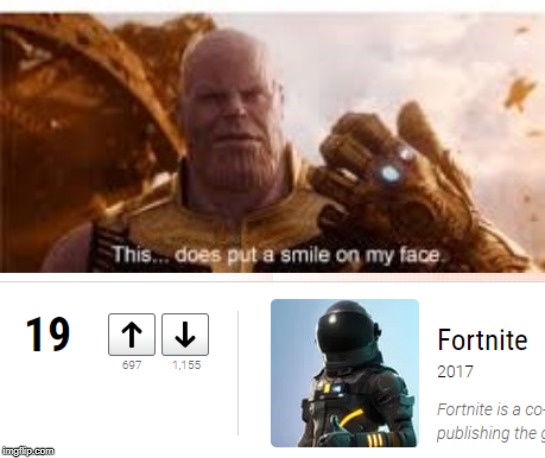 image tagged in thanos,fortnite,memes | made w/ Imgflip meme maker