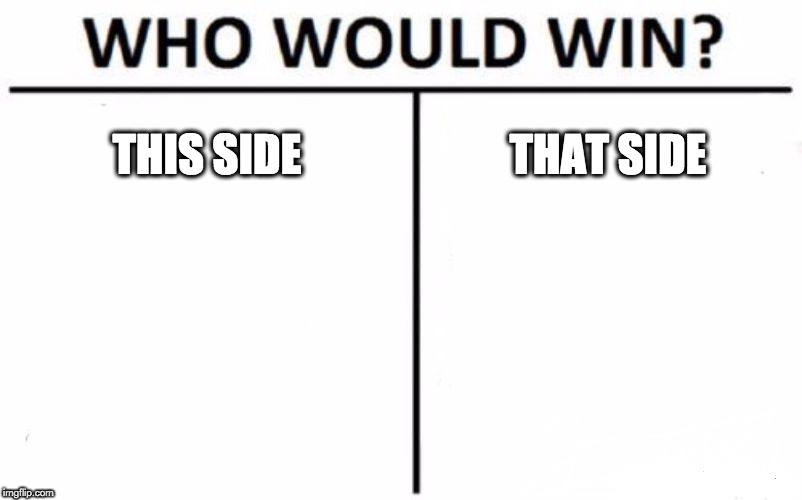 Who Would Win? | THIS SIDE; THAT SIDE | image tagged in memes,who would win | made w/ Imgflip meme maker