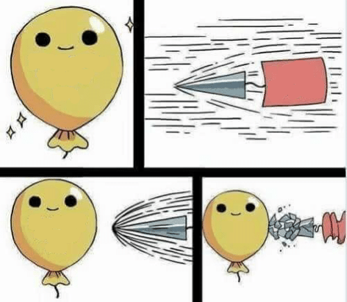 Arrow breaking balloon Blank Meme Template