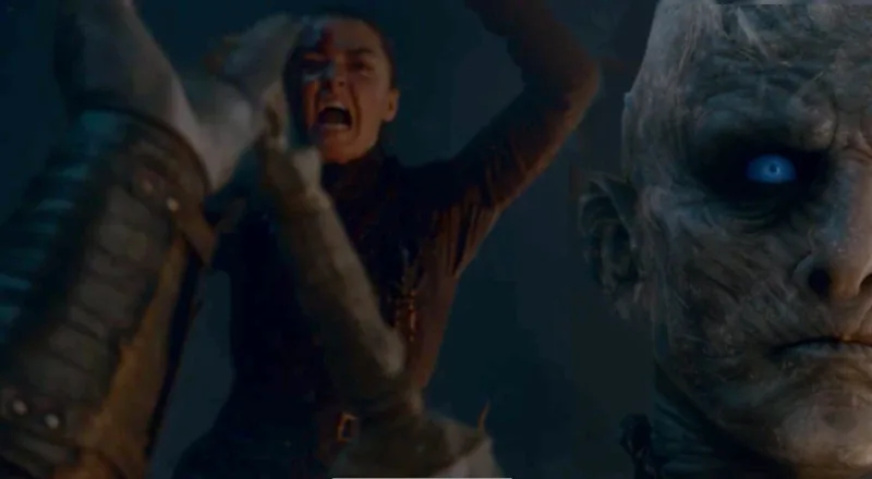 Arya jumps over night king Blank Meme Template