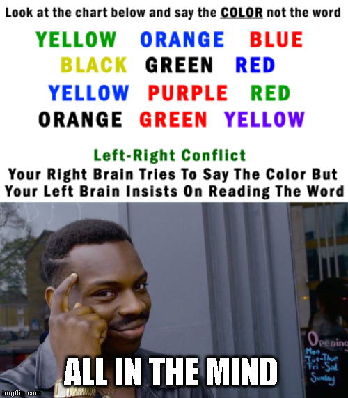  ALL IN THE MIND | image tagged in memes,roll safe think about it | made w/ Imgflip meme maker