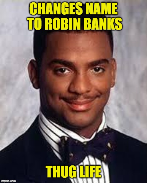 Thug Life | CHANGES NAME TO ROBIN BANKS THUG LIFE | image tagged in thug life | made w/ Imgflip meme maker