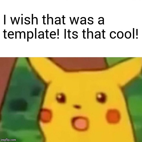 Surprised Pikachu Meme | I wish that was a template! Its that cool! | image tagged in memes,surprised pikachu | made w/ Imgflip meme maker