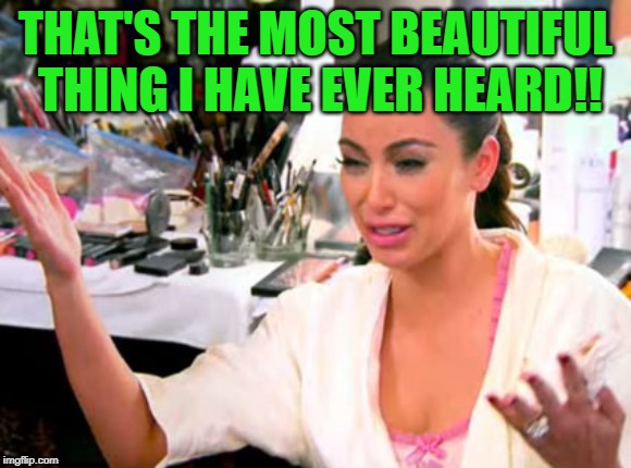 Ugly Cry | THAT'S THE MOST BEAUTIFUL THING I HAVE EVER HEARD!! | image tagged in ugly cry | made w/ Imgflip meme maker