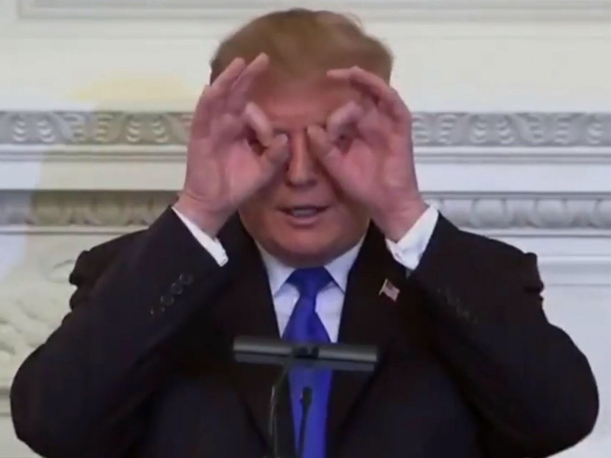 High Quality Trump Pretend Glasses Blank Meme Template