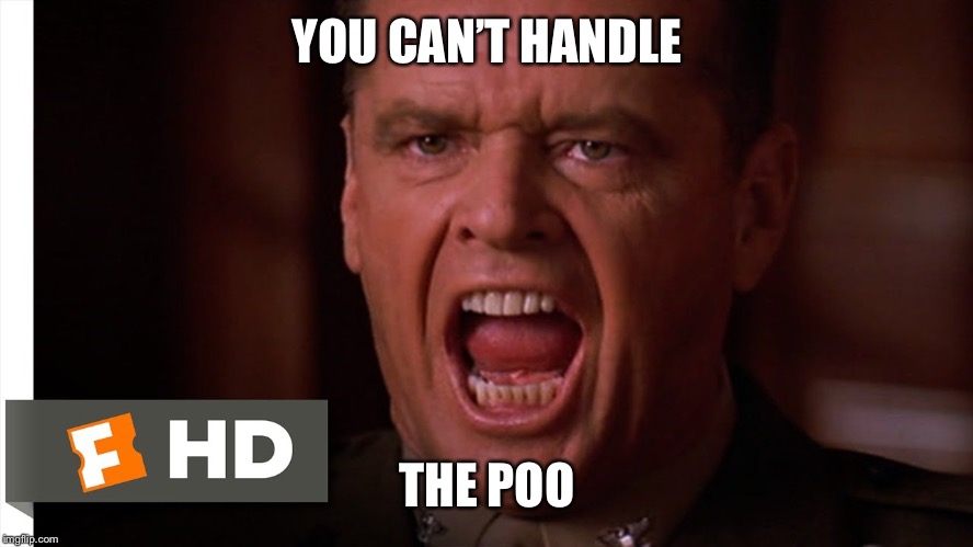 You can’t handle the truth | YOU CAN’T HANDLE THE POO | image tagged in you cant handle the truth | made w/ Imgflip meme maker