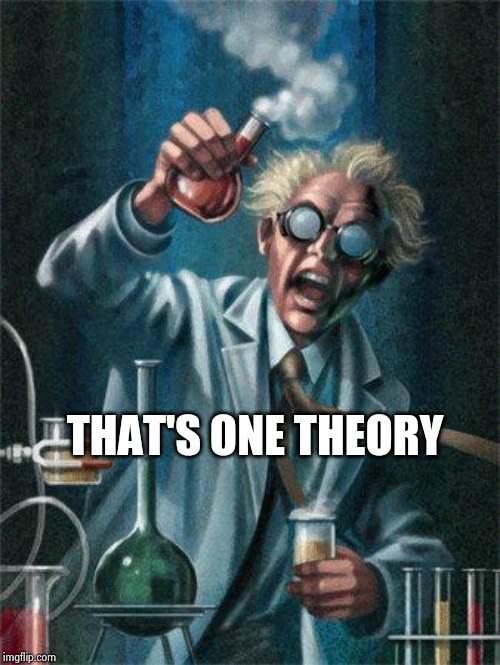 Mad Scientist | THAT'S ONE THEORY | image tagged in mad scientist | made w/ Imgflip meme maker