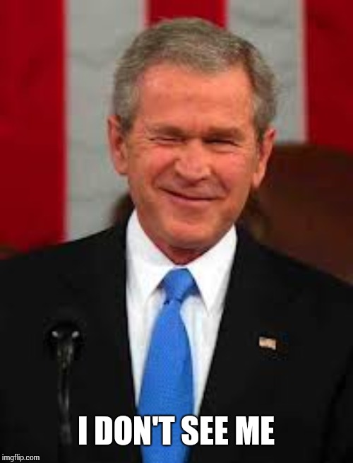 George Bush Meme | I DON'T SEE ME | image tagged in memes,george bush | made w/ Imgflip meme maker
