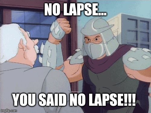 Liz DeDoming | NO LAPSE... YOU SAID NO LAPSE!!! | image tagged in liz dedoming | made w/ Imgflip meme maker