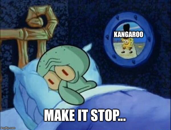 Cowboy SpongeBob  | MAKE IT STOP... KANGAROO | image tagged in cowboy spongebob | made w/ Imgflip meme maker