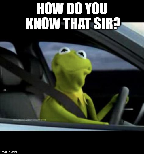 Kermit Driving | HOW DO YOU KNOW THAT SIR? | image tagged in kermit driving | made w/ Imgflip meme maker