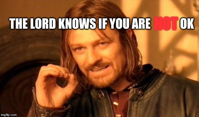 One Does Not Simply Meme | THE LORD KNOWS IF YOU ARE             OK NOT | image tagged in memes,one does not simply | made w/ Imgflip meme maker
