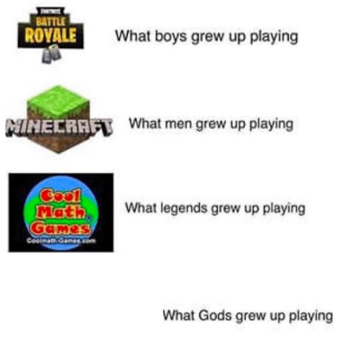 High Quality What gods grew up playing Blank Meme Template