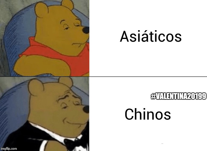 Tuxedo Winnie The Pooh Meme | Asiáticos; Chinos; #VALENTINA20199 | image tagged in memes,tuxedo winnie the pooh | made w/ Imgflip meme maker
