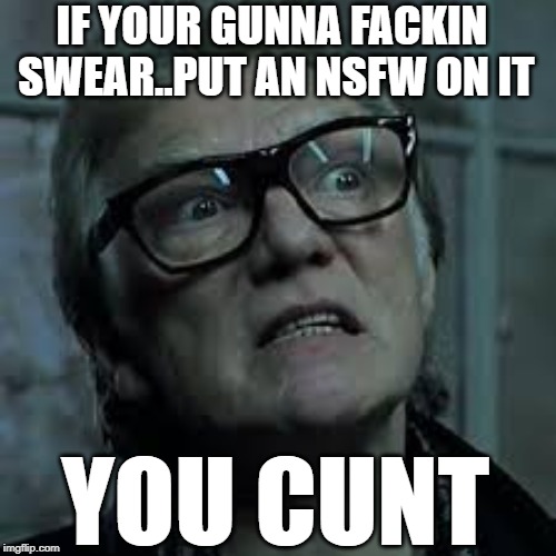 YOU C**T IF YOUR GUNNA FACKIN SWEAR..PUT AN NSFW ON IT | made w/ Imgflip meme maker