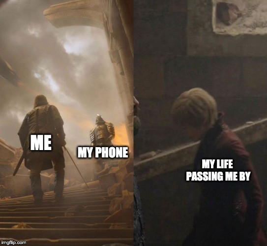 sneaking cersei | ME; MY PHONE; MY LIFE PASSING ME BY | image tagged in sneaking cersei | made w/ Imgflip meme maker