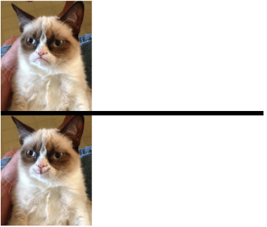 High Quality Happy Grumpy Cat Blank Meme Template