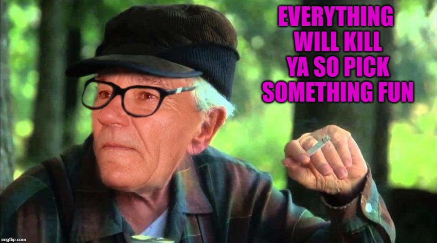 everything is bad | EVERYTHING WILL KILL YA SO PICK SOMETHING FUN | image tagged in kewlew,words of wisdom,grumpy old man | made w/ Imgflip meme maker