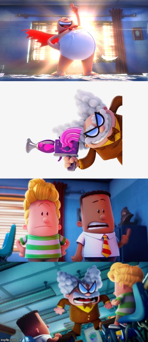 Captain Underpants faceoff Blank Meme Template