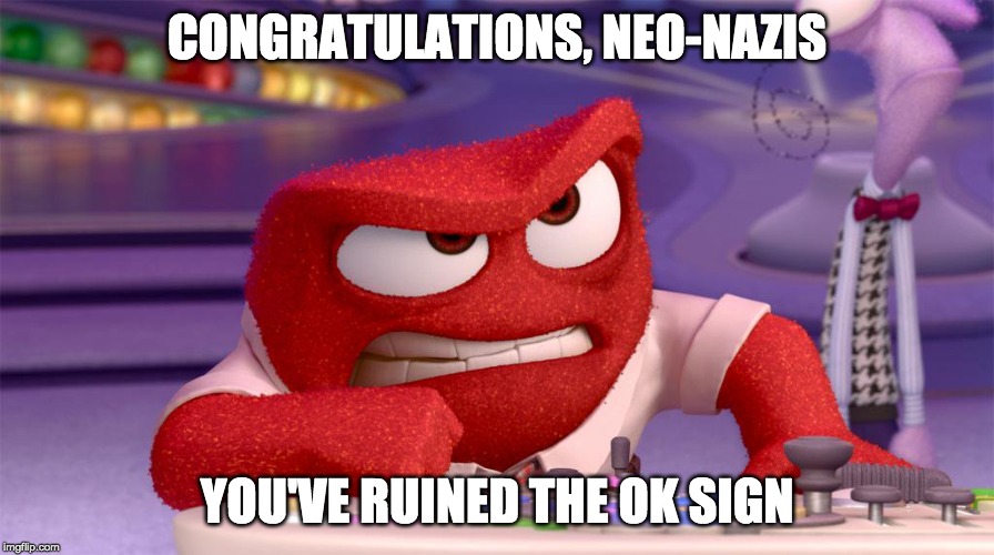 CONGRATULATIONS, NEO-NAZIS; YOU'VE RUINED THE OK SIGN | made w/ Imgflip meme maker