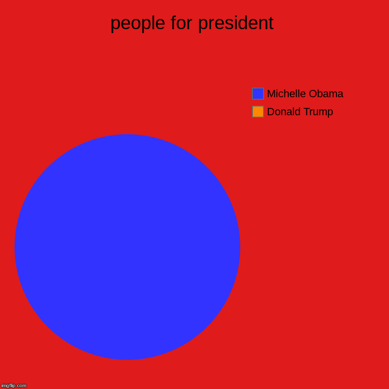 people for president | Donald Trump, Michelle Obama | image tagged in charts,pie charts | made w/ Imgflip chart maker