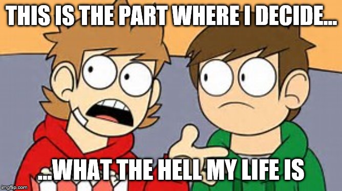 Eddsworld | THIS IS THE PART WHERE I DECIDE... ...WHAT THE HELL MY LIFE IS | image tagged in eddsworld | made w/ Imgflip meme maker