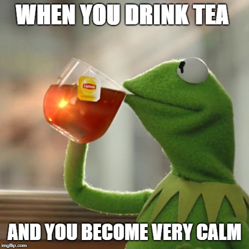 But That's None Of My Business Meme | WHEN YOU DRINK TEA; AND YOU BECOME VERY CALM | image tagged in memes,but thats none of my business,kermit the frog | made w/ Imgflip meme maker