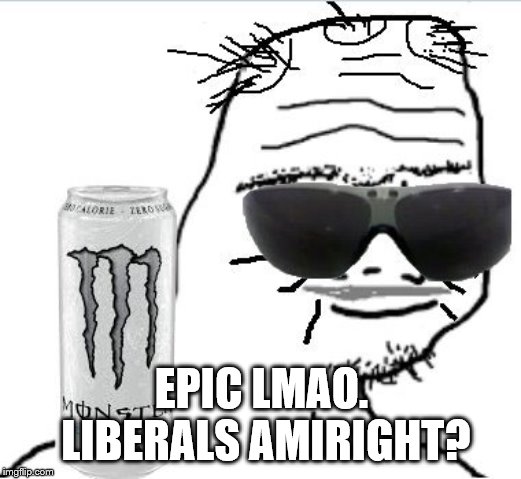 boomer | EPIC LMAO. LIBERALS AMIRIGHT? | image tagged in boomer | made w/ Imgflip meme maker