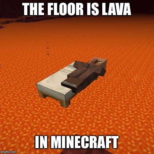 Looks Like the Floor is Lava is Spreading to Minecraft Even When It's Dead IRL | THE FLOOR IS LAVA; IN MINECRAFT | image tagged in villager chilling,the floor is lava,minecraft,memes | made w/ Imgflip meme maker