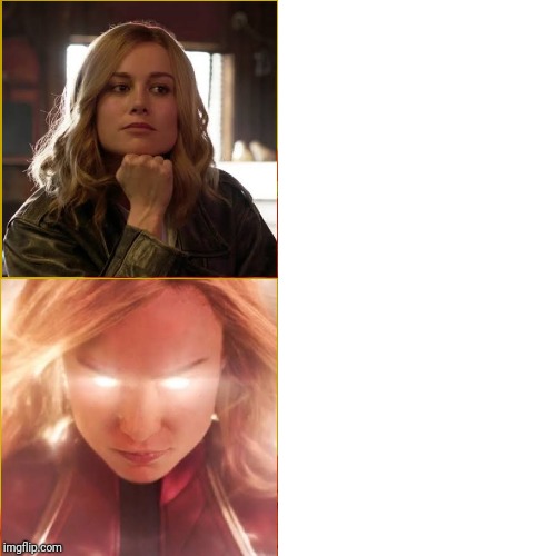 High Quality Captain Marvel careless and angry Blank Meme Template