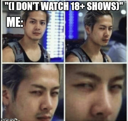 "(I DON'T WATCH 18+ SHOWS)" ME: | made w/ Imgflip meme maker