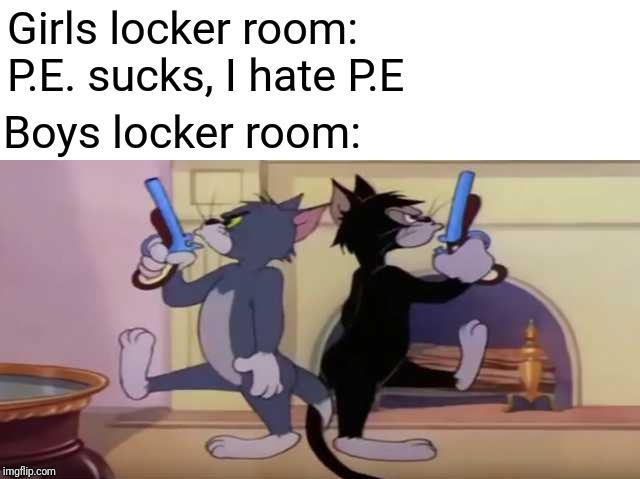 share. cat with guns. tom and jerry meme. 