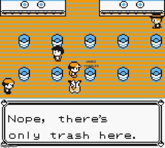 Nope, there's only trash here | JAMES CHARLES | image tagged in nope there's only trash here | made w/ Imgflip meme maker