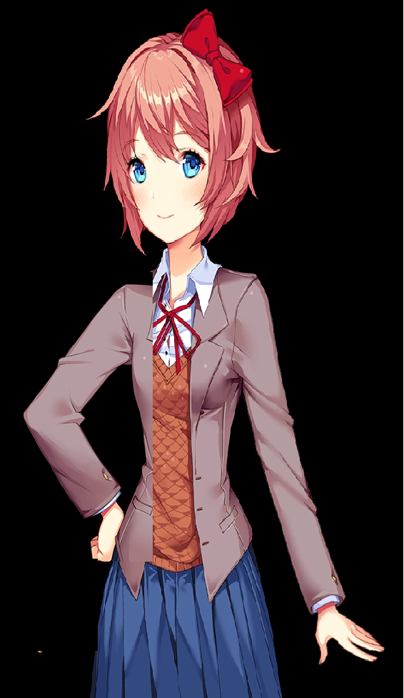 Sayori (Papyrus Pose) Blank Meme Template