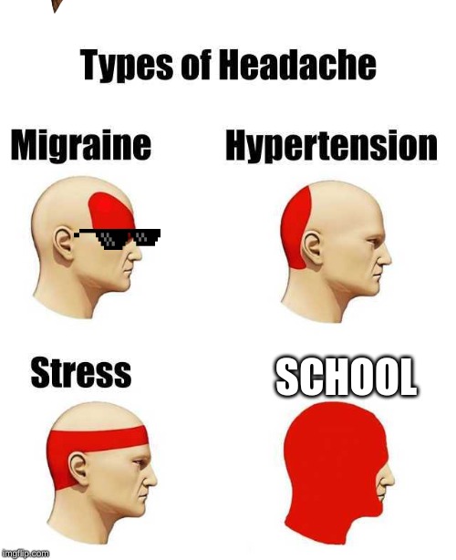 head ache | SCHOOL | image tagged in head ache | made w/ Imgflip meme maker