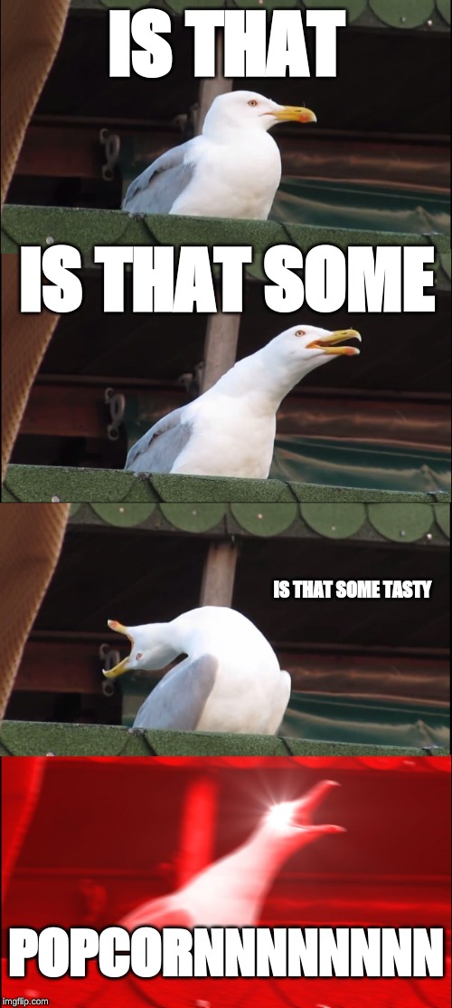 Inhaling Seagull Meme | IS THAT; IS THAT SOME; IS THAT SOME TASTY; POPCORNNNNNNNN | image tagged in memes,inhaling seagull | made w/ Imgflip meme maker